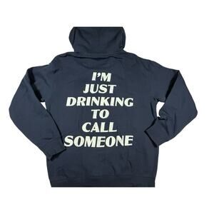 Sabrina Carpenter Size M I’m Just Drinking To Call Someone Hoodie Zip Up Sealed